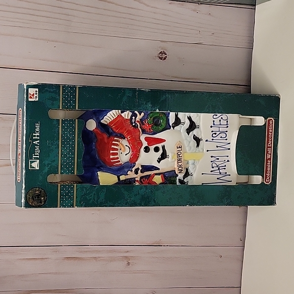 Lot of 2 Vintage Kmart Trim A Home Dolomite Figurine/ Wall Decoration Snowman - Picture 6 of 14